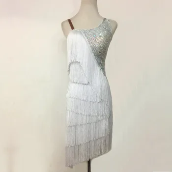 2019 Women Latin Dance Dress Sexy White Fringed Skirt Adult Children's Performance Clothing Profession Competition Dresses
2019 Women Latin Dance Dress Sexy White Fringed Skirt Adult Children's Performance Clothing Profession Competition Dresses
