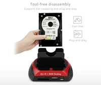 All In One HDD Enclosure Docking Station With Multi Card Reader Slot For HDD Enclosure 2.5/3.5 Inch SATA/IDE Hard Drive OTB OTC image