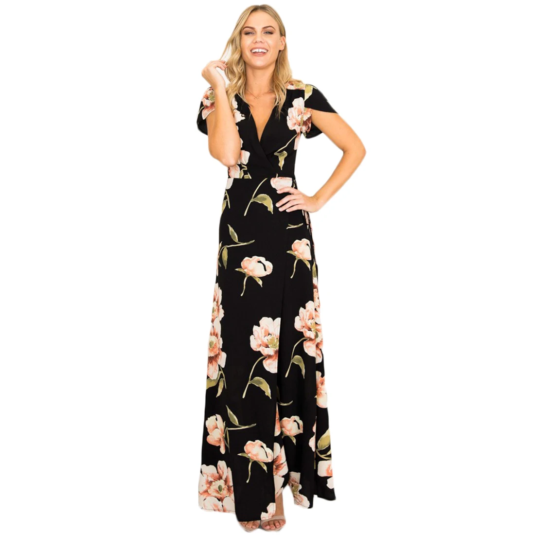 YJSFG HOUSE 2017 Summer Elegant Short Sleeve Long Beach Dress Women Sexy V-neck Boho Maxi Dress Slim Tunic Evening Party Dress
YJSFG HOUSE 2017 Summer Elegant Short Sleeve Long Beach Dress Women Sexy V-neck Boho Maxi Dress Slim Tunic Evening Party Dress