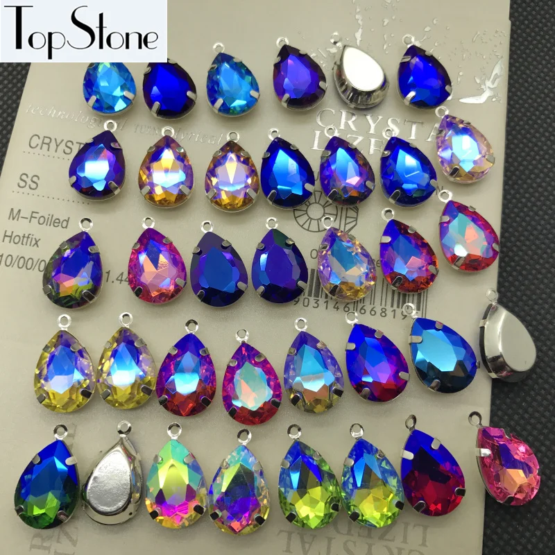 All Colors AB Drop Glass Crystal Fancy Stones 10x14,13x18mm Teardrop With One Loop Silver Claw Settings Charms Pendants
All Colors AB Drop Glass Crystal Fancy Stones 10x14,13x18mm Teardrop With One Loop Silver Claw Settings Charms Pendants
