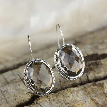 Earrings Silver 925 Natural Gemstone Smoky Quartz Vintage Punk Oval Drop Earrings For Women Korean Fashion Jewelry
Earrings Silver 925 Natural Gemstone Smoky Quartz Vintage Punk Oval Drop Earrings For Women Korean Fashion Jewelry