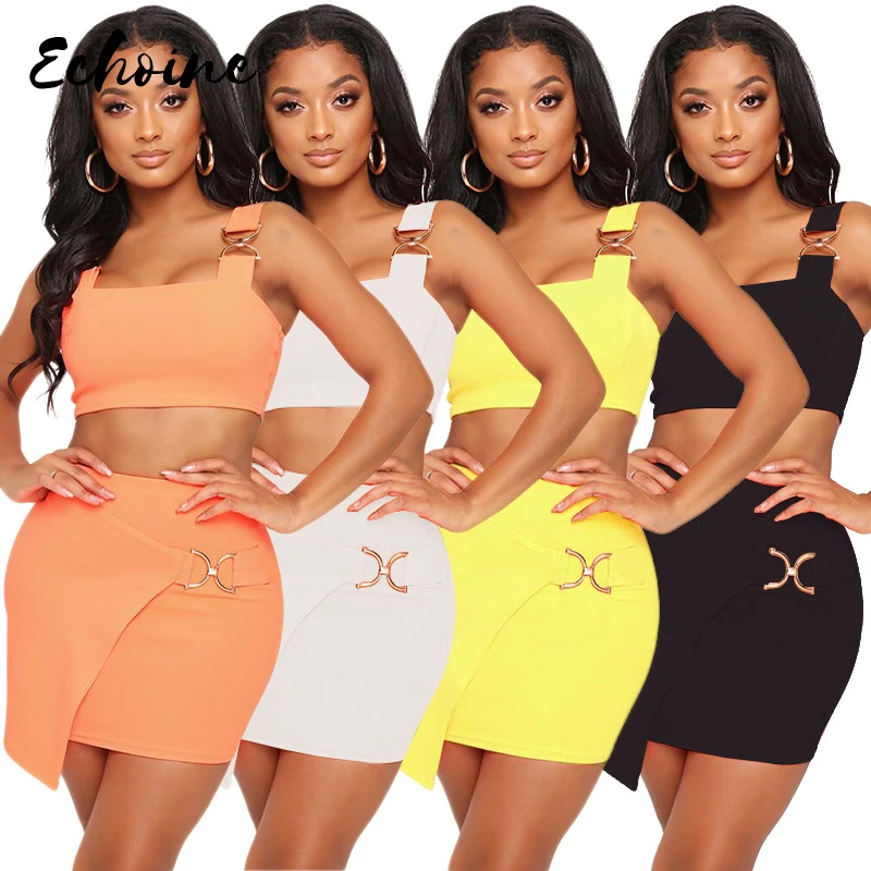 Echoine 2 Piece Set 2019 Metal Button Summer Tank Crop Top And Skinny Skirt Set Matching Sets Night Club Outfits Black/Yellow
Echoine 2 Piece Set 2019 Metal Button Summer Tank Crop Top And Skinny Skirt Set Matching Sets Night Club Outfits Black/Yellow