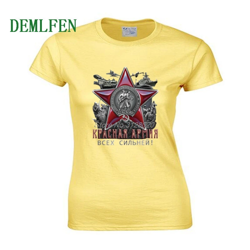 New Russia"100 Years Of The Red Army"print T-shirt Cccp Women T Shirt Summer Short Sleeve O-neck Cotton Shirts Cool Tees Tops
New Russia"100 Years Of The Red Army"print T-shirt Cccp Women T Shirt Summer Short Sleeve O-neck Cotton Shirts Cool Tees Tops