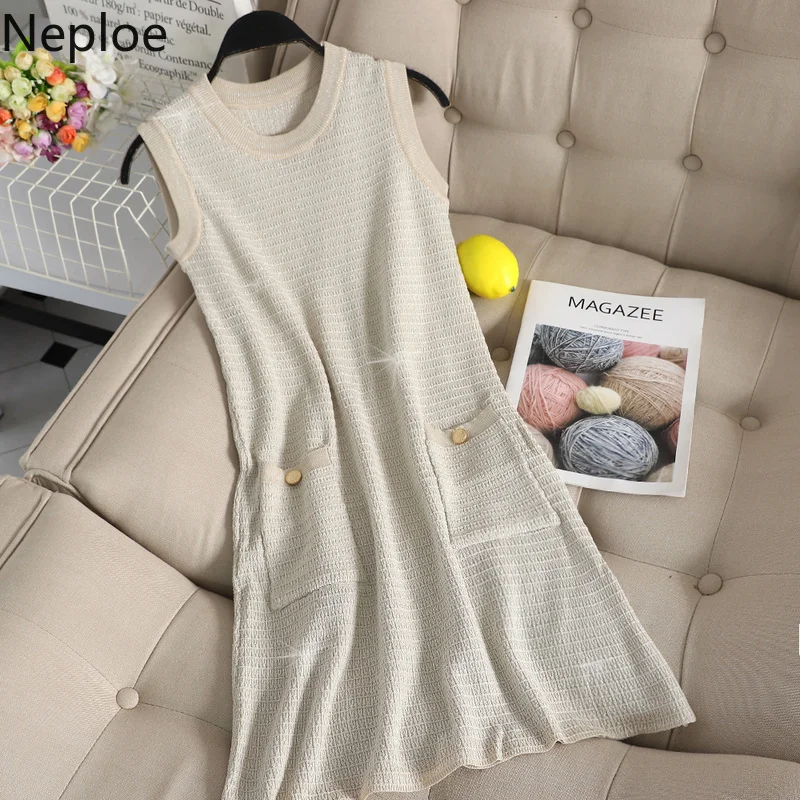 Neploe Elegant Bling Stretch Midi Dress Sleeveless Patchwork Women Bodycon Dresses Korean O Neck Pockets Party Knitted Vestidos
Neploe Elegant Bling Stretch Midi Dress Sleeveless Patchwork Women Bodycon Dresses Korean O Neck Pockets Party Knitted Vestidos