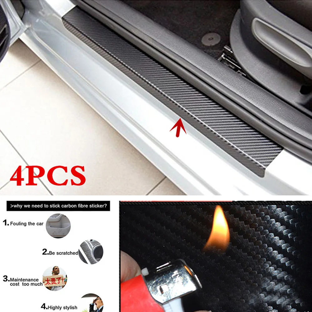 4pcs Black Car Accessories Door Sill Scuff Welcome Pedal Protect 3D Carbon Fiber Stickers
4pcs Black Car Accessories Door Sill Scuff Welcome Pedal Protect 3D Carbon Fiber Stickers