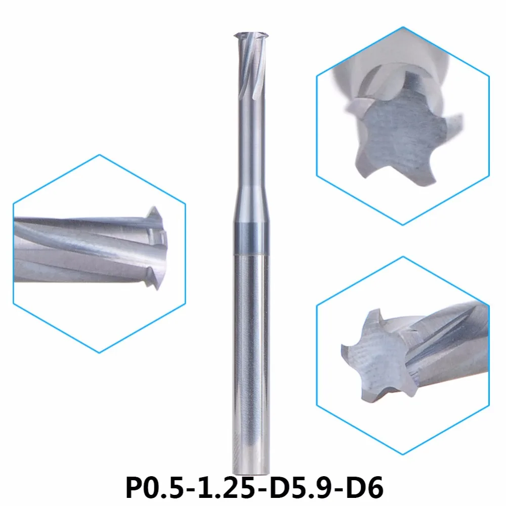 tungsten carbide alloy Single teeth metric thread milling cutter 1pc/P0.5-1.25-D5.9-D6 threading end mill single tooth tools
tungsten carbide alloy Single teeth metric thread milling cutter 1pc/P0.5-1.25-D5.9-D6 threading end mill single tooth tools