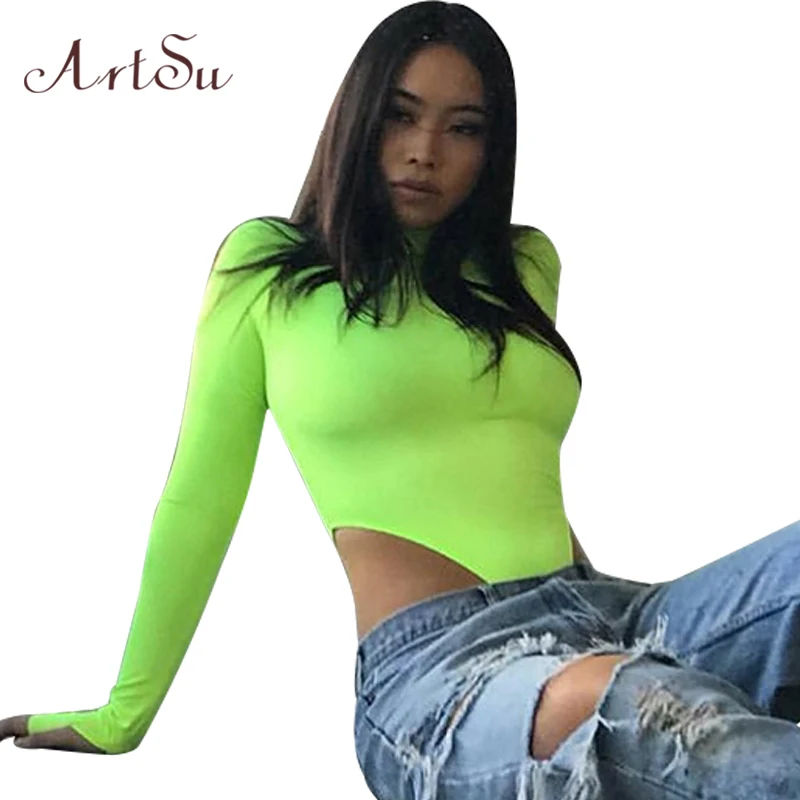 ArtSu Women Sexy Bodysuit Streetwear Bodycon Female Catsuit Long Sleeve Turtleneck Body Romper New Bodysuits ASJU41019
ArtSu Women Sexy Bodysuit Streetwear Bodycon Female Catsuit Long Sleeve Turtleneck Body Romper New Bodysuits ASJU41019