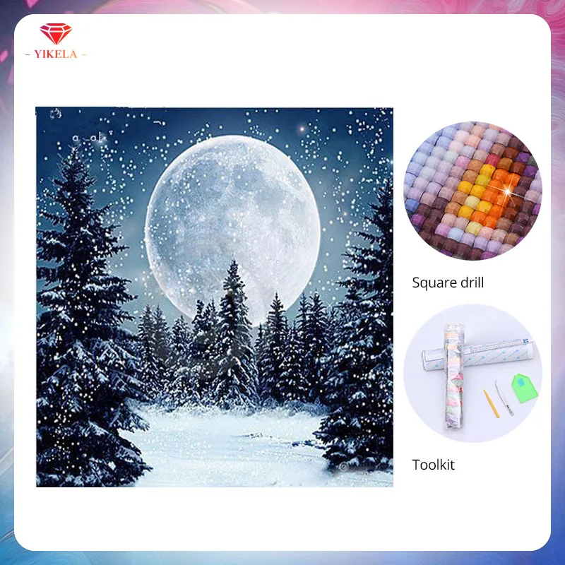 YIKELA Big Moon Snowy Groove Handmade Gift Scenery Diamond Painting Full Square Cross Stitch Rhinestones Needlework Decoration
YIKELA Big Moon Snowy Groove Handmade Gift Scenery Diamond Painting Full Square Cross Stitch Rhinestones Needlework Decoration