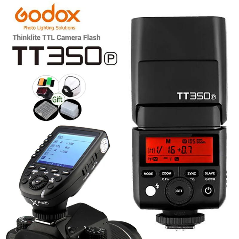 Вспышка для камеры Godox Thinklite TTL TT350P + передатчик XPro-P 2,4G HSS Mini Speedlite
Вспышка для камеры Godox Thinklite TTL TT350P + передатчик XPro-P 2,4G HSS Mini Speedlite