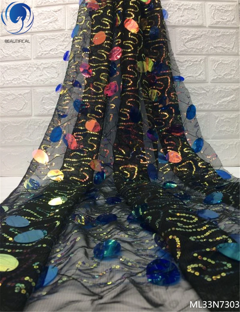 BEAUTIFICAL glitter sequins lace fabric 2019 black tulle french lace 5 yards sequins french laces fabrics high quality ML33N73
BEAUTIFICAL glitter sequins lace fabric 2019 black tulle french lace 5 yards sequins french laces fabrics high quality ML33N73