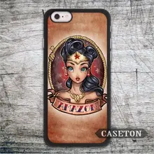 Lovely Cute Wonder Woman Retro Case For iPhone 7 6 6s Plus 5 5s SE 5c and For iPod 5 High Quality Classic Cover