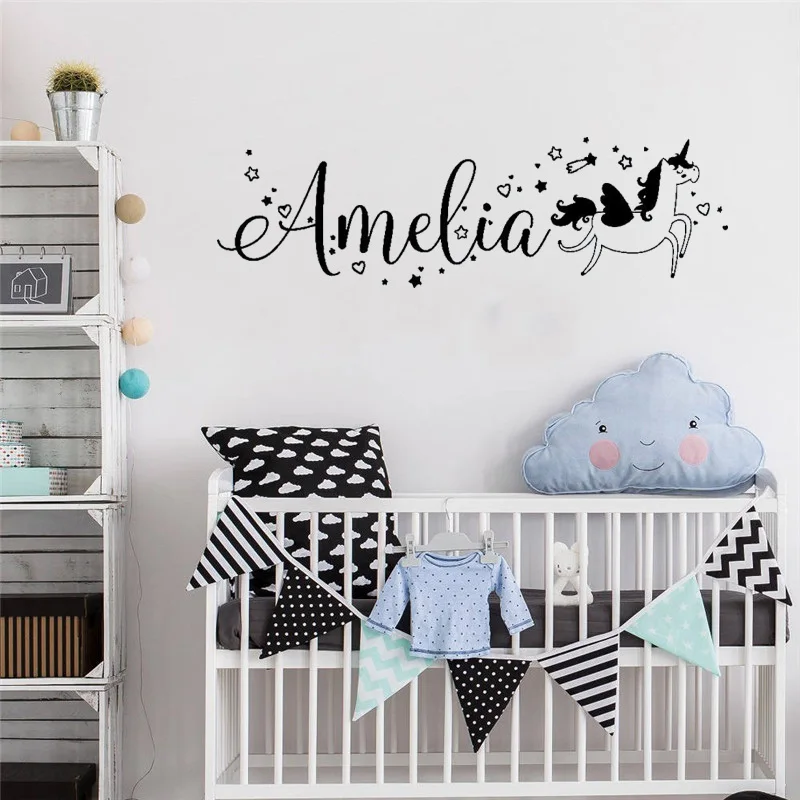 Custom NAME Kidsroom Wall Sticker Vinyl Art Removeable Poster Mural Unicorn Babyroom Decoration Boys Girls Decals Decor LY1183
Custom NAME Kidsroom Wall Sticker Vinyl Art Removeable Poster Mural Unicorn Babyroom Decoration Boys Girls Decals Decor LY1183