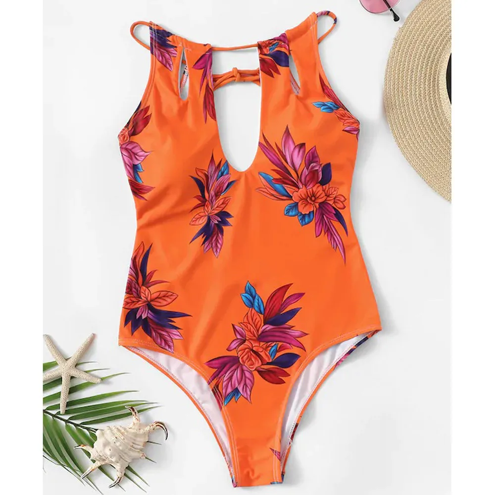 SAGACE New Orange Sexy Deep V Backless One Piece Swimsuit Women Floral Print Swimwear Summer Bathing Suit High Neck Beach Swim
SAGACE New Orange Sexy Deep V Backless One Piece Swimsuit Women Floral Print Swimwear Summer Bathing Suit High Neck Beach Swim