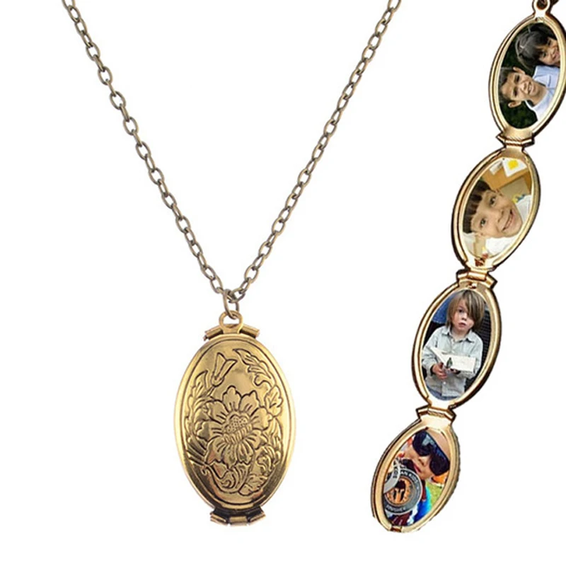 Magic Photo Pendant Memory Expanding Photo Locket 4 Slot Photo Frame Necklace Plated Flower Bird Fashion Album Box Necklaces
Magic Photo Pendant Memory Expanding Photo Locket 4 Slot Photo Frame Necklace Plated Flower Bird Fashion Album Box Necklaces