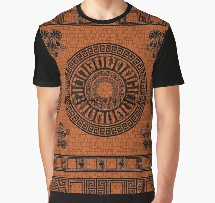 All Over Print T Shirt Men tshirt Greek Gods Pattern Big Print Full Print Women Graphic T-Shirt