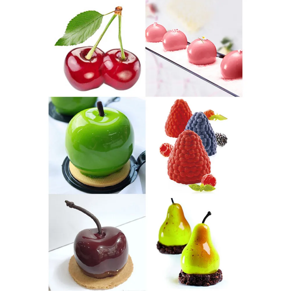 Pine Nuts Apple Pear Cherry Shape Silicone Mold Cake Mold DIY 3D Fruit Mouse Mould Cupcake Cookie Muffin Soap Baking Tools
Pine Nuts Apple Pear Cherry Shape Silicone Mold Cake Mold DIY 3D Fruit Mouse Mould Cupcake Cookie Muffin Soap Baking Tools