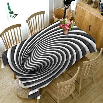3D Black White Vortex Tablecloth Fashion Block Splice Pattern Waterproof Thicken Rectangular and Round Table Cloth for Wedding
3D Black White Vortex Tablecloth Fashion Block Splice Pattern Waterproof Thicken Rectangular and Round Table Cloth for Wedding