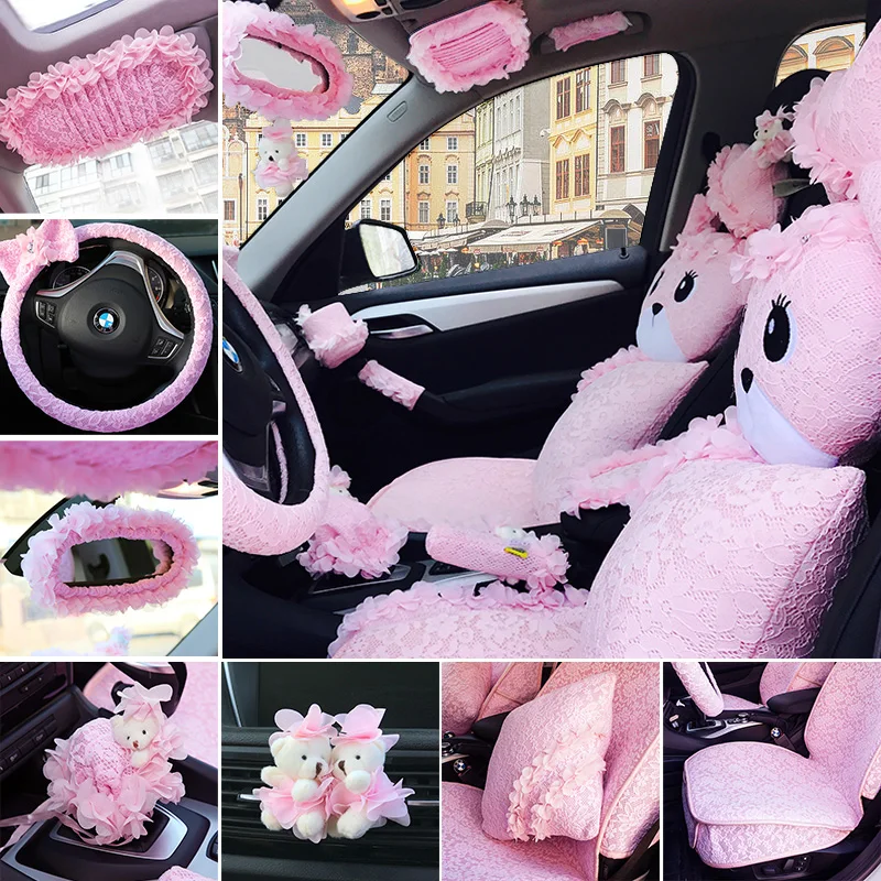 Ladycrystal Lace pink bear sweet princess stylish unique steering wheel Cover neck lumbar support pillow Car Accessories
Ladycrystal Lace pink bear sweet princess stylish unique steering wheel Cover neck lumbar support pillow Car Accessories