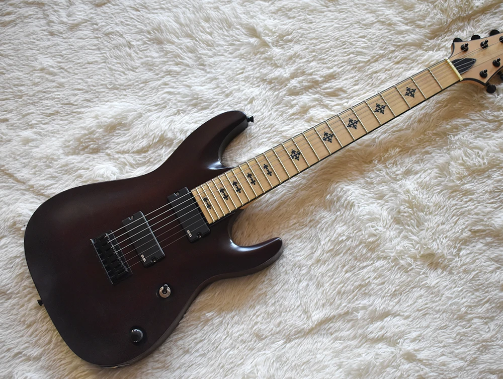 Factory Custom Matte Dark Red 7 Strings Electric Guitar with String-Thru Body,Black Hardware,High Quality,Can be Customized
Factory Custom Matte Dark Red 7 Strings Electric Guitar with String-Thru Body,Black Hardware,High Quality,Can be Customized