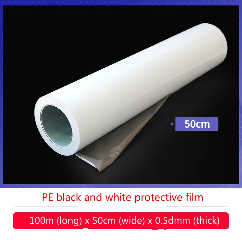 PE protective film. Black and white protective film. Furniture, stainless steel, aluminium sheet film. 100mx50cmx0.5dmm.
PE protective film. Black and white protective film. Furniture, stainless steel, aluminium sheet film. 100mx50cmx0.5dmm.
