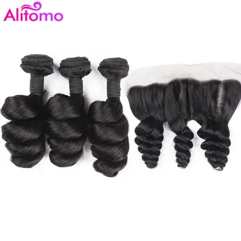 Alitomo Loose Wave Hair Bundles With Frontal 13*4 Remy Human Hair 3 Bundles With Closure Peruvian Hair Bundles With Closure
Alitomo Loose Wave Hair Bundles With Frontal 13*4 Remy Human Hair 3 Bundles With Closure Peruvian Hair Bundles With Closure