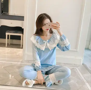 women cotton pajamas top with pant long sleeves pijimas hot homwear cloth sleepwear set
women cotton pajamas top with pant long sleeves pijimas hot homwear cloth sleepwear set