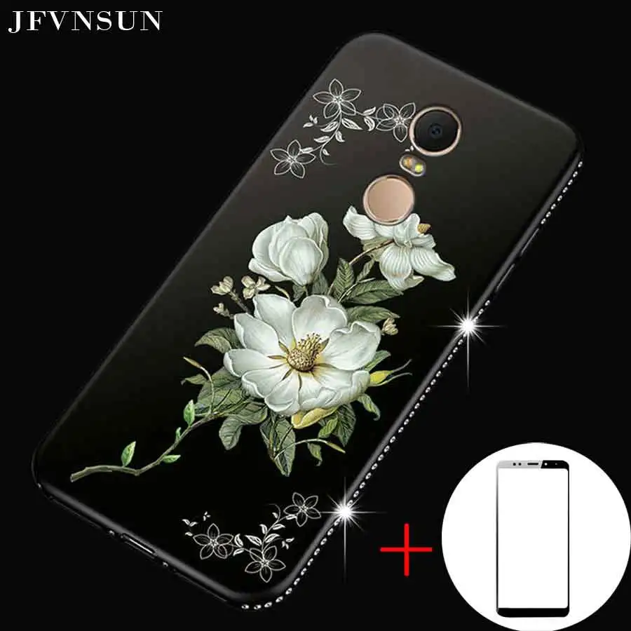 Rhinestone Case For Xiaomi Redmi 5 Plus Case 3D Relief Flower Skin Silicone Cover + Redmi 5 Plus Tempered Glass Screen Protector
Rhinestone Case For Xiaomi Redmi 5 Plus Case 3D Relief Flower Skin Silicone Cover + Redmi 5 Plus Tempered Glass Screen Protector