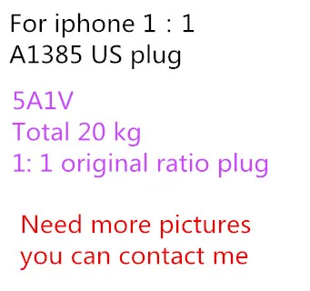 10pcs/AAAAA Quality USB 20 Gram Foxconn original A1385 US Plug Wall Adapter 1:1 5V1A AC For iPhone x 8 7 6s 6 plus 5S 5C 5
10pcs/AAAAA Quality USB 20 Gram Foxconn original A1385 US Plug Wall Adapter 1:1 5V1A AC For iPhone x 8 7 6s 6 plus 5S 5C 5