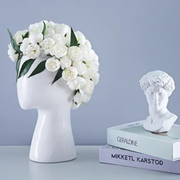 New Human Head Model Ceramic Vase Creative Portrait Round Hole Flower Arrangement Decorative Ornaments Vase X2073
New Human Head Model Ceramic Vase Creative Portrait Round Hole Flower Arrangement Decorative Ornaments Vase X2073