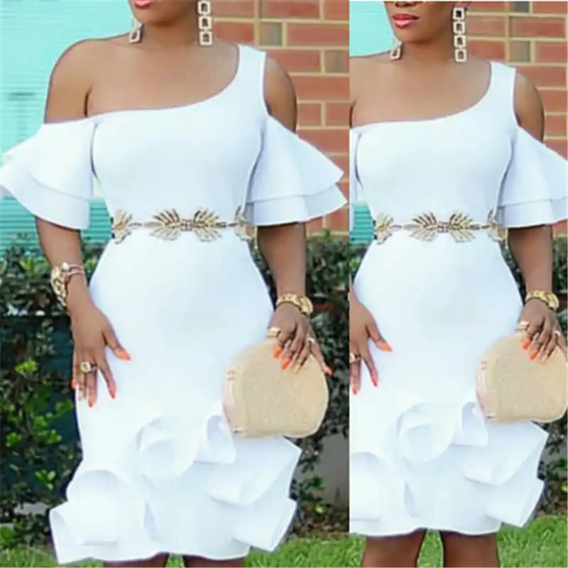 white night party dress