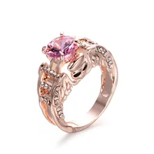 Милые розовые кольца с фианитами для женщин свадебные невесты