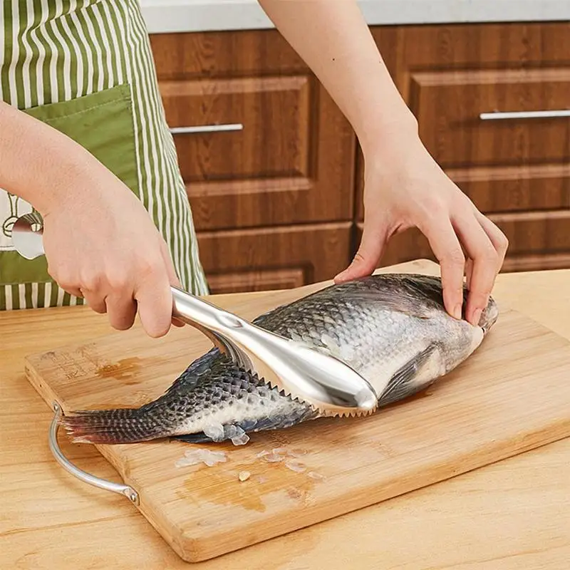 Fish Scale Scraper Stainless Steel Cleaner Brush Fish Skin Scale Peeler Remover Kitchen Tool Cooking Tools Fish Cleaning Knife
Fish Scale Scraper Stainless Steel Cleaner Brush Fish Skin Scale Peeler Remover Kitchen Tool Cooking Tools Fish Cleaning Knife