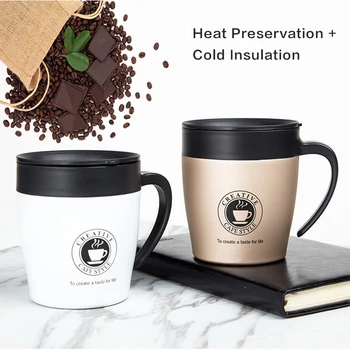 Coffee Mug 330ml Thermos Stainless Steel Insulated Milk Cup with Spoon Lid Handle Office Travel Coffee Cups Drinkware Warm Gift
Coffee Mug 330ml Thermos Stainless Steel Insulated Milk Cup with Spoon Lid Handle Office Travel Coffee Cups Drinkware Warm Gift