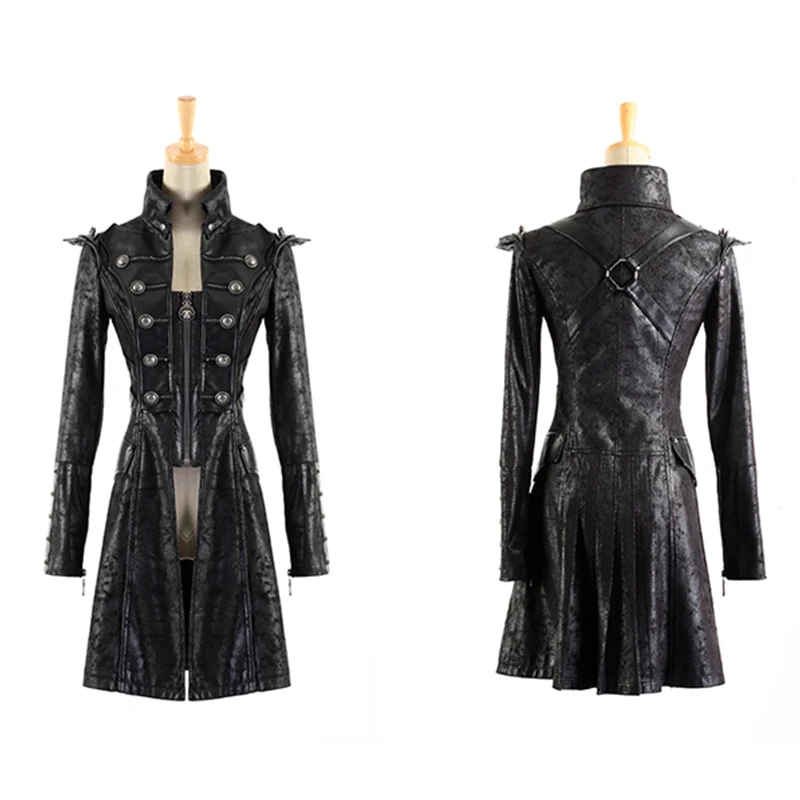 Steampunk Millitary Gothic Coat Female Long Sleeves Wind Leather Jacket For Women 2017 Army Long Windbreakers Women's Jackets
Steampunk Millitary Gothic Coat Female Long Sleeves Wind Leather Jacket For Women 2017 Army Long Windbreakers Women's Jackets