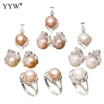 Natural Cultured Freshwater Pearl Jewelry Sets Stud Earring Pendant Finger Ring Pearl Jewelry Wedding Bridal Pearl Sets Women
Natural Cultured Freshwater Pearl Jewelry Sets Stud Earring Pendant Finger Ring Pearl Jewelry Wedding Bridal Pearl Sets Women