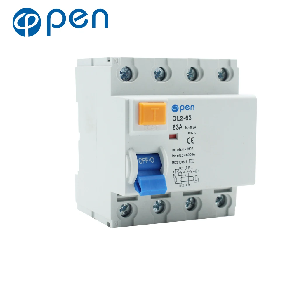 RCCB 4P 63A 300mA AC Type Residual Current Circuit Breaker for Leakage and Short Circuit Protection
RCCB 4P 63A 300mA AC Type Residual Current Circuit Breaker for Leakage and Short Circuit Protection