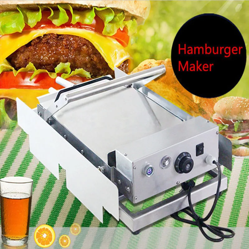 Image 1pc Commercial Stainless Steel Oven 220V 2400W Double Layer Hamburger Heating Sandwich Machine Model 212