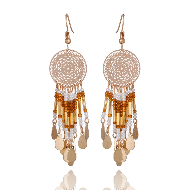 Vintage Long tassel women's earrings Bohemia Dream catcher Long Drop earrings for women Charm Acrylic Long tassel earring
Vintage Long tassel women's earrings Bohemia Dream catcher Long Drop earrings for women Charm Acrylic Long tassel earring