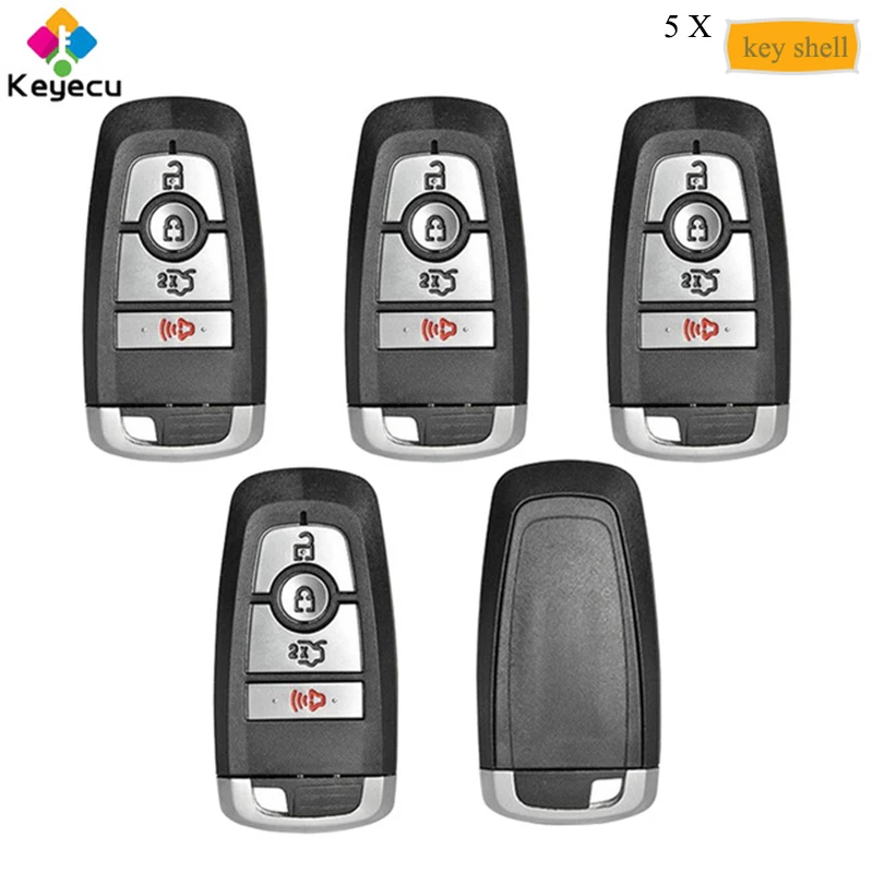 KEYECU 5PCS/Lot Keyless Entry Smart Remote Key Shell With 4/ 5 Buttons - FOB for Ford Fusion Explorer Expedition Edge 2017 18 19 
KEYECU 5PCS/Lot Keyless Entry Smart Remote Key Shell With 4/ 5 Buttons - FOB for Ford Fusion Explorer Expedition Edge 2017 18 19
