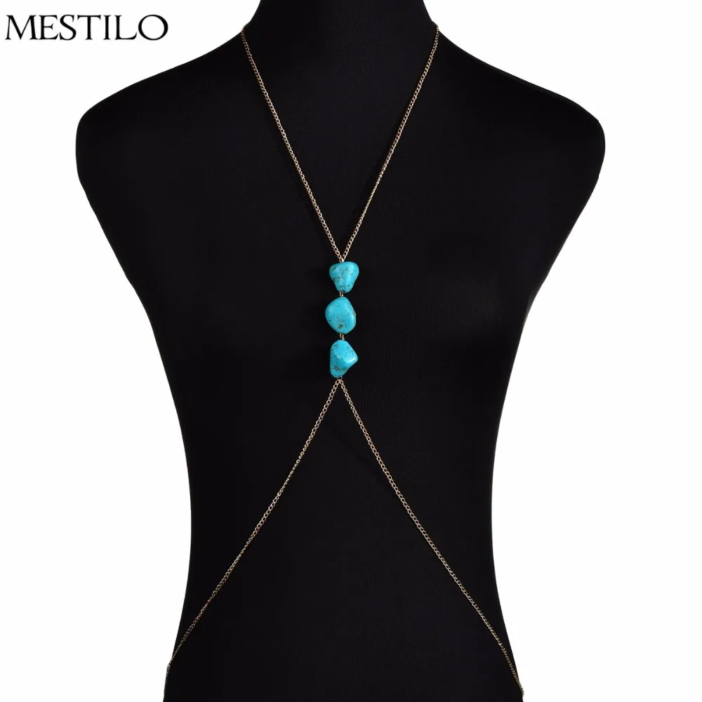 MESTILO Women Sexy Body Charming Jewelry Summer Beach Bikini Harness Chain Gold Color Crossover Belly Waist Necklace | Украшения и