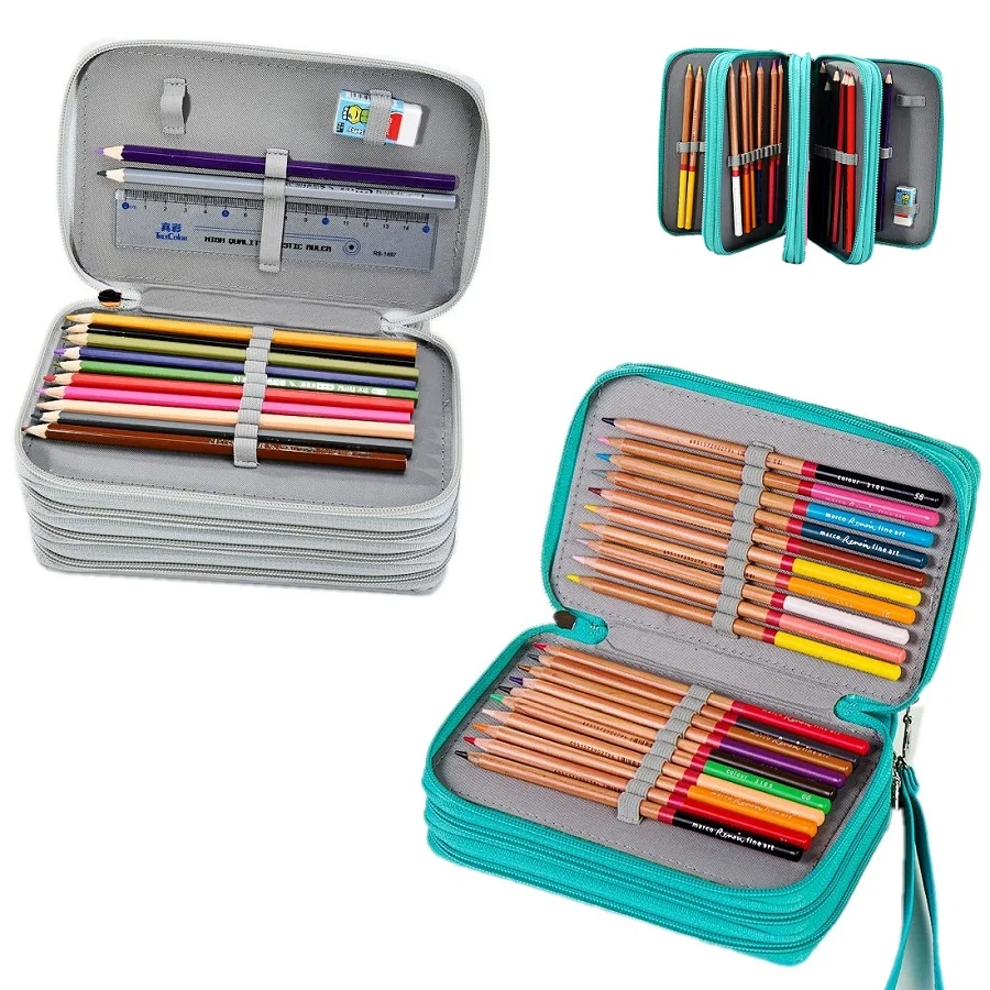 72 Slots 4 Layers 6Colors Large Capacity PU Leather Pencils Case with Hand Strap Watercolor Pen Bag for Art student Art Supplies
72 Slots 4 Layers 6Colors Large Capacity PU Leather Pencils Case with Hand Strap Watercolor Pen Bag for Art student Art Supplies