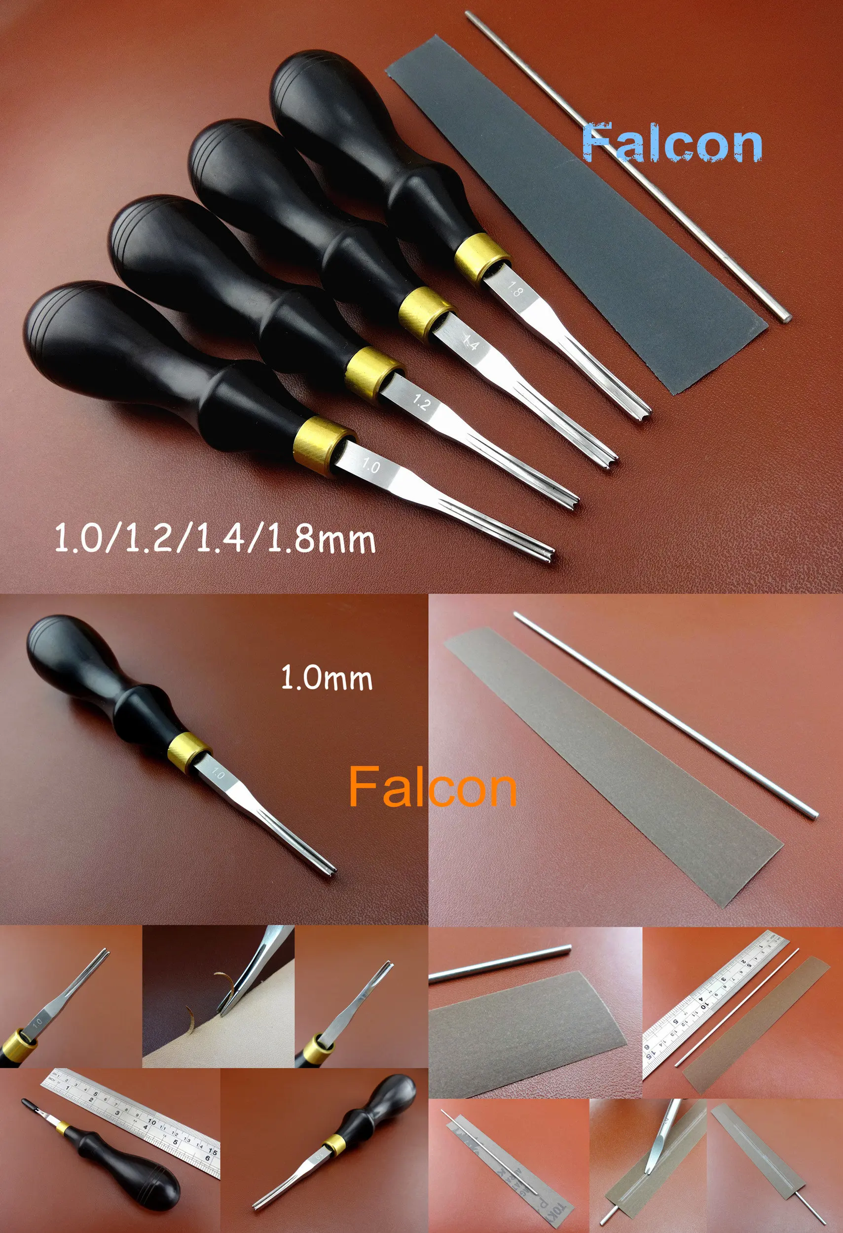 4pcs Leather Crafts Stainless Steel Edge Beveler Skiving Skiver Edger + Sharpener Tool Set - Sewing Stitching Carving Stamping
4pcs Leather Crafts Stainless Steel Edge Beveler Skiving Skiver Edger + Sharpener Tool Set - Sewing Stitching Carving Stamping