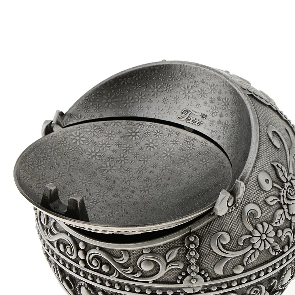 MagiDeal Tabletop Smoking Ashtray Jewelry Storage Box Round Ball 3D Beautiful Flower
