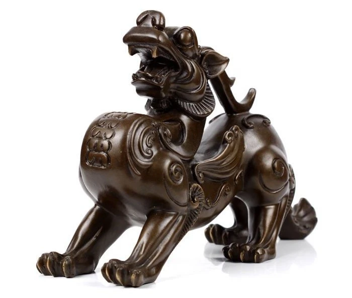 8 China Bronze Copper Fengshui Auspicious Pixiu Brave troops kylin Kirin Statue 
8 China Bronze Copper Fengshui Auspicious Pixiu Brave troops kylin Kirin Statue