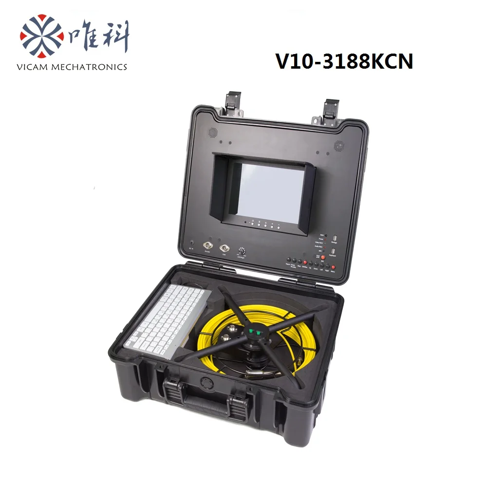 Vicam Pipeline Endoscope Inspection Camera 20M 50M Industrial Pipe Sewer Drain Video 10 Inch LCD Monitor Digital Meter Counter
Vicam Pipeline Endoscope Inspection Camera 20M 50M Industrial Pipe Sewer Drain Video 10 Inch LCD Monitor Digital Meter Counter