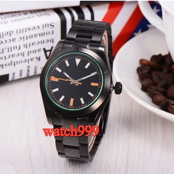 40 m Parnis stainless steel case, black PVD coated pure black dial sapphire glass mechanical automatic waterproof men's watch
40 m Parnis stainless steel case, black PVD coated pure black dial sapphire glass mechanical automatic waterproof men's watch