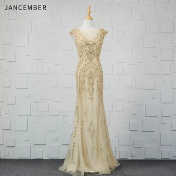JANCEMBER long evening gown Beading Crystal Sequined O-Neck Illusion Cap Sleeve Chapel Train Mermaid elegangt evening gown long
JANCEMBER long evening gown Beading Crystal Sequined O-Neck Illusion Cap Sleeve Chapel Train Mermaid elegangt evening gown long