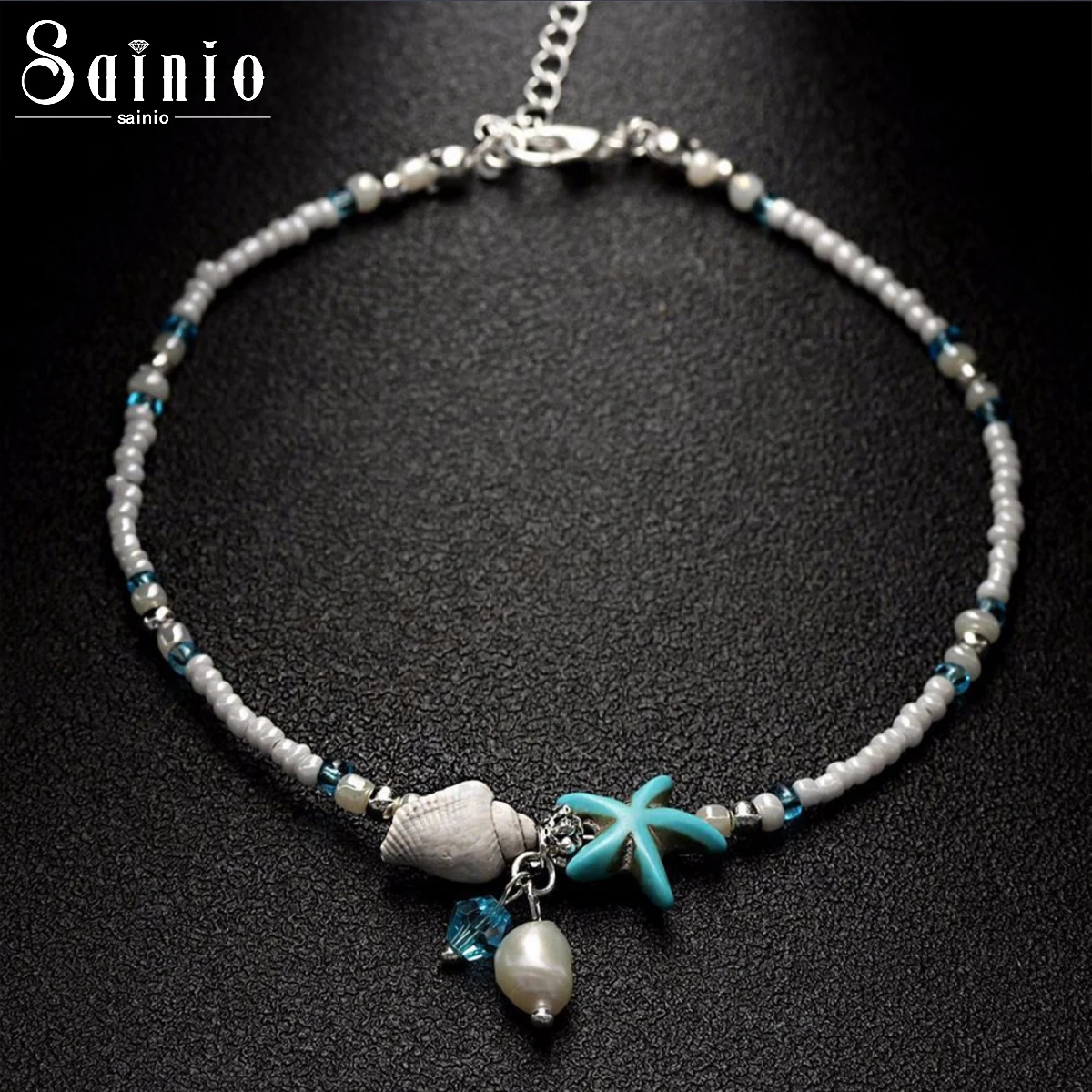 

Sainio Shell Anklet Beads Starfish Anklets For Women 2018 Fashion Vintage Barefoot Sandals Statement Bracelet Foot Boho Jewelry