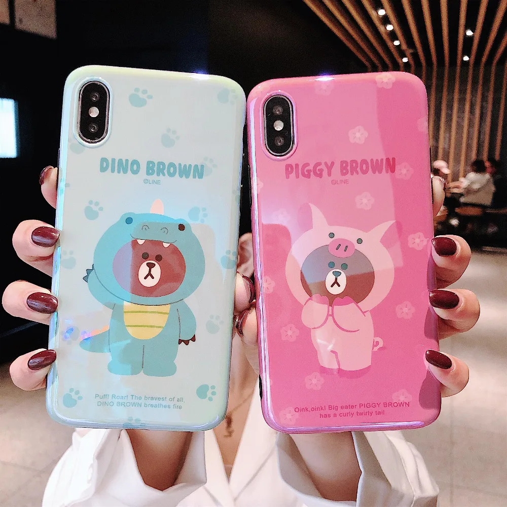 Cute cartoon cross dressing brown bear blue ray soft silicon case for iPhone 6 6s 7 8 8 plus cover for iphone X XR XS MAX
Cute cartoon cross dressing brown bear blue ray soft silicon case for iPhone 6 6s 7 8 8 plus cover for iphone X XR XS MAX