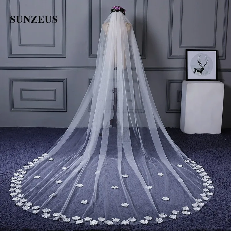 Handmade Lovely Flowers Edge Wedding Veils Long One Layer Ivory Bridal Veils Cathedral Veil velo novia SBV23
Handmade Lovely Flowers Edge Wedding Veils Long One Layer Ivory Bridal Veils Cathedral Veil velo novia SBV23